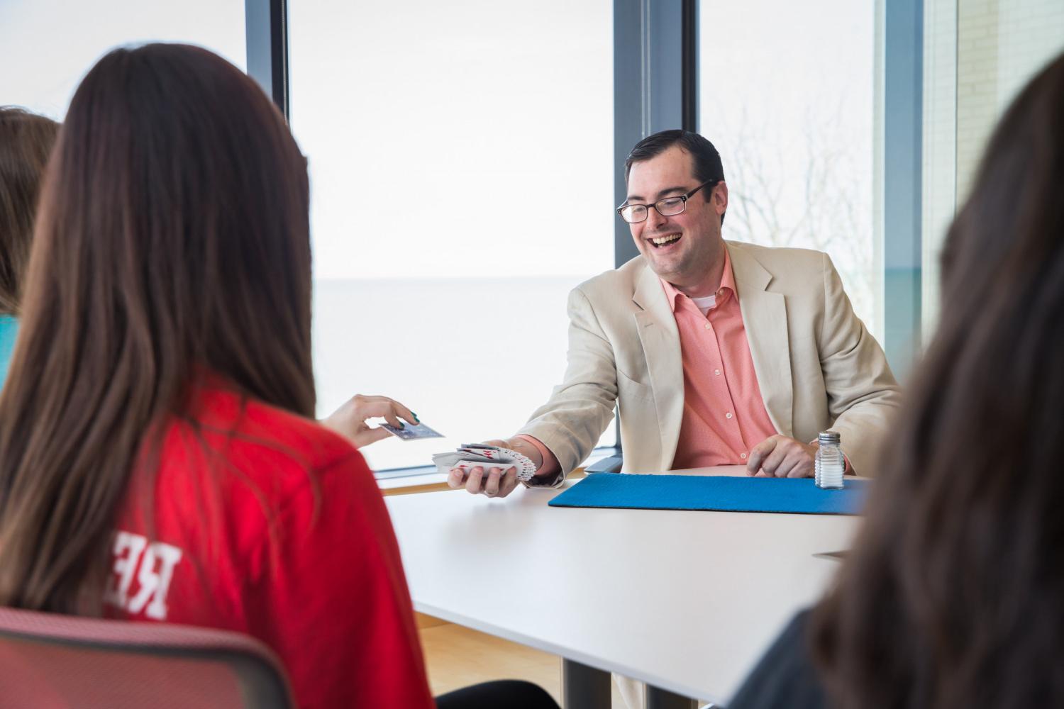 Anthony Barnhart, associate professor of psychological science and Carthage's resident magician